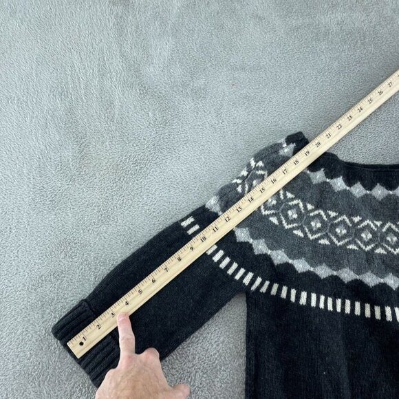 Ann Taylor Loft Black Fair Isle Sweater Dress With  L Size  5872 - Picture 5 of 9